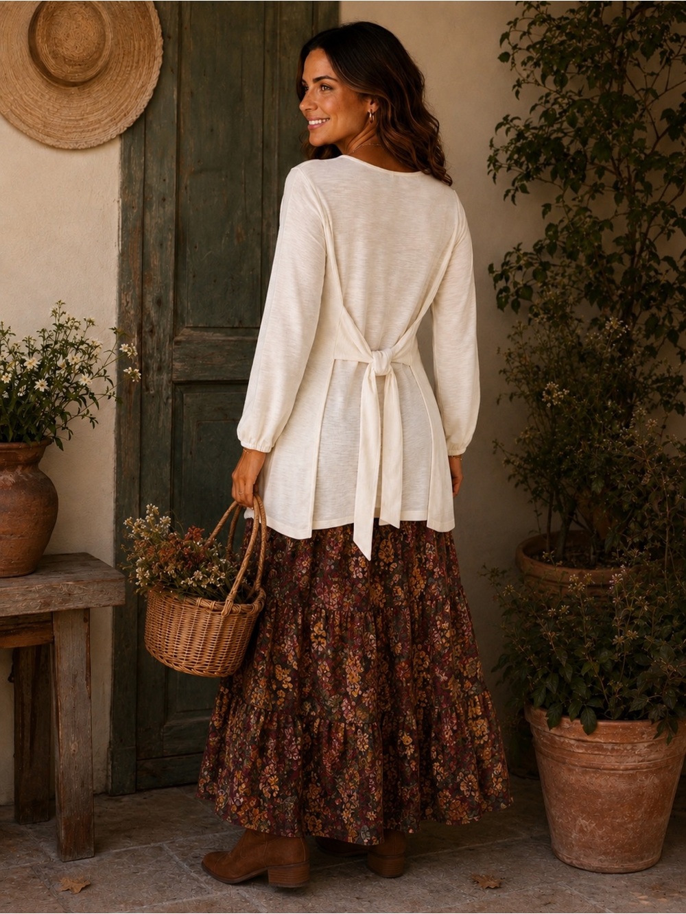 Lionstill Ivory / Cream Long Tunic Top Medium / Large